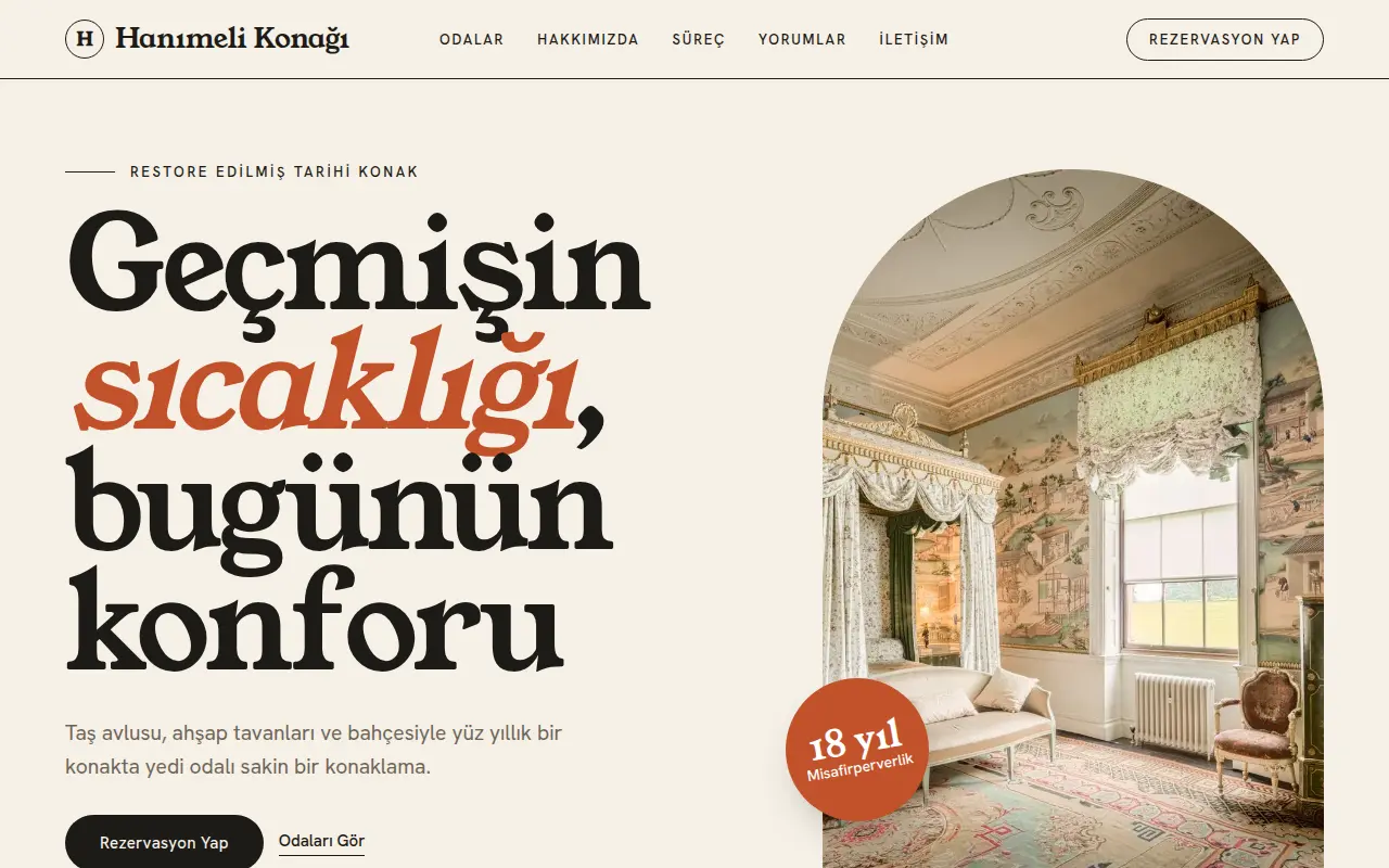 Butik Şehir Oteli Web Sitesi — Hanımeli Konağı